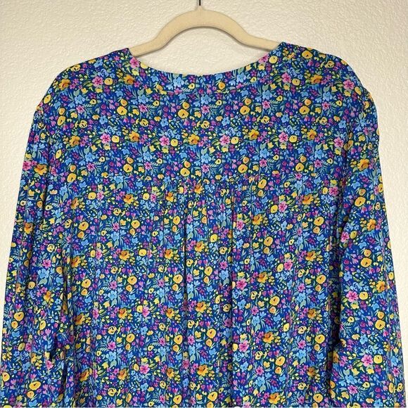 Adrienne Vittadini Floral 3/4 Sleeves Tie Pull Over Top - Picture 8 of 13